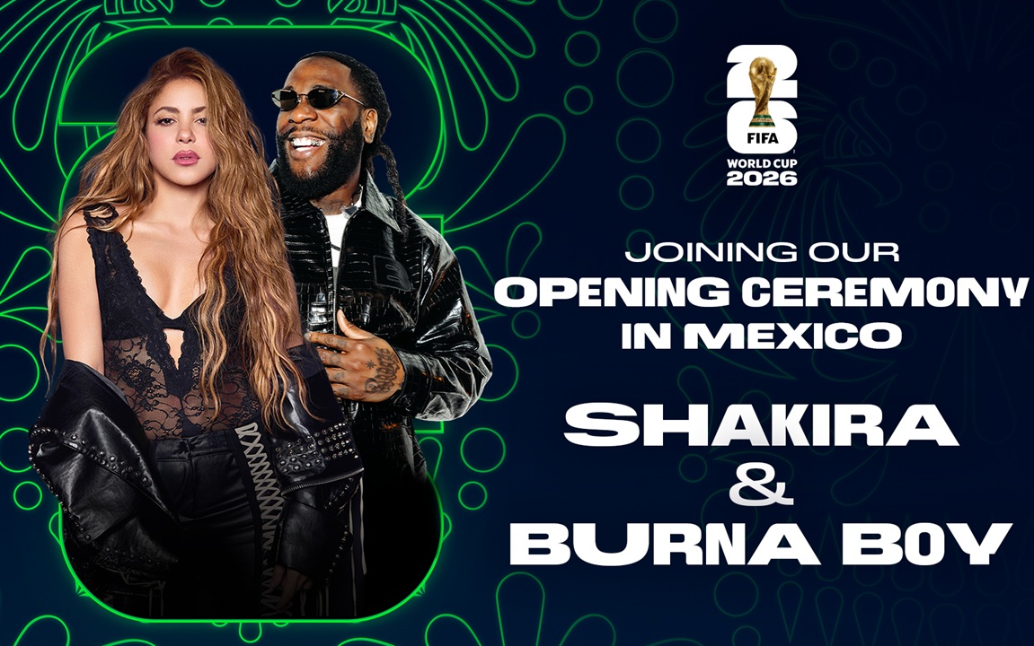 Shakira y Burna Boy presentarán Dai Dai durante la ceremonia de inauguración del Mundial 2026 en México